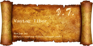 Vastag Tibor névjegykártya